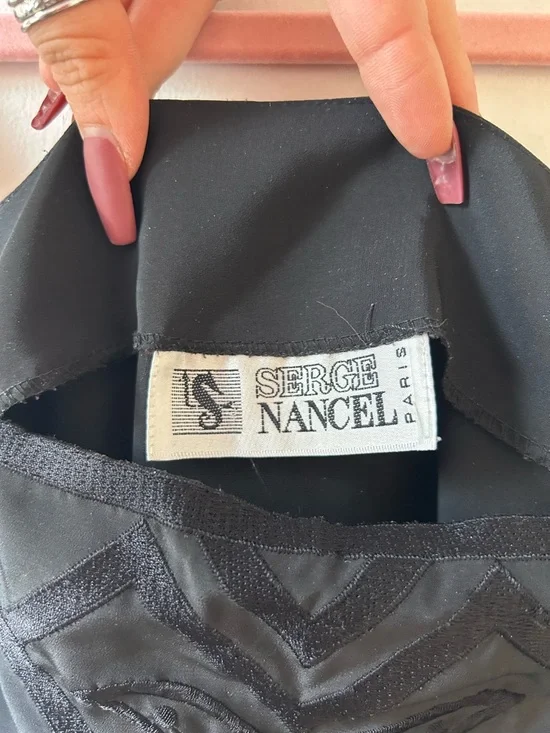 Black Silk Embroidered Camisole Tank Top - Picture 5 of 7